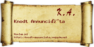 Knodt Annunciáta névjegykártya